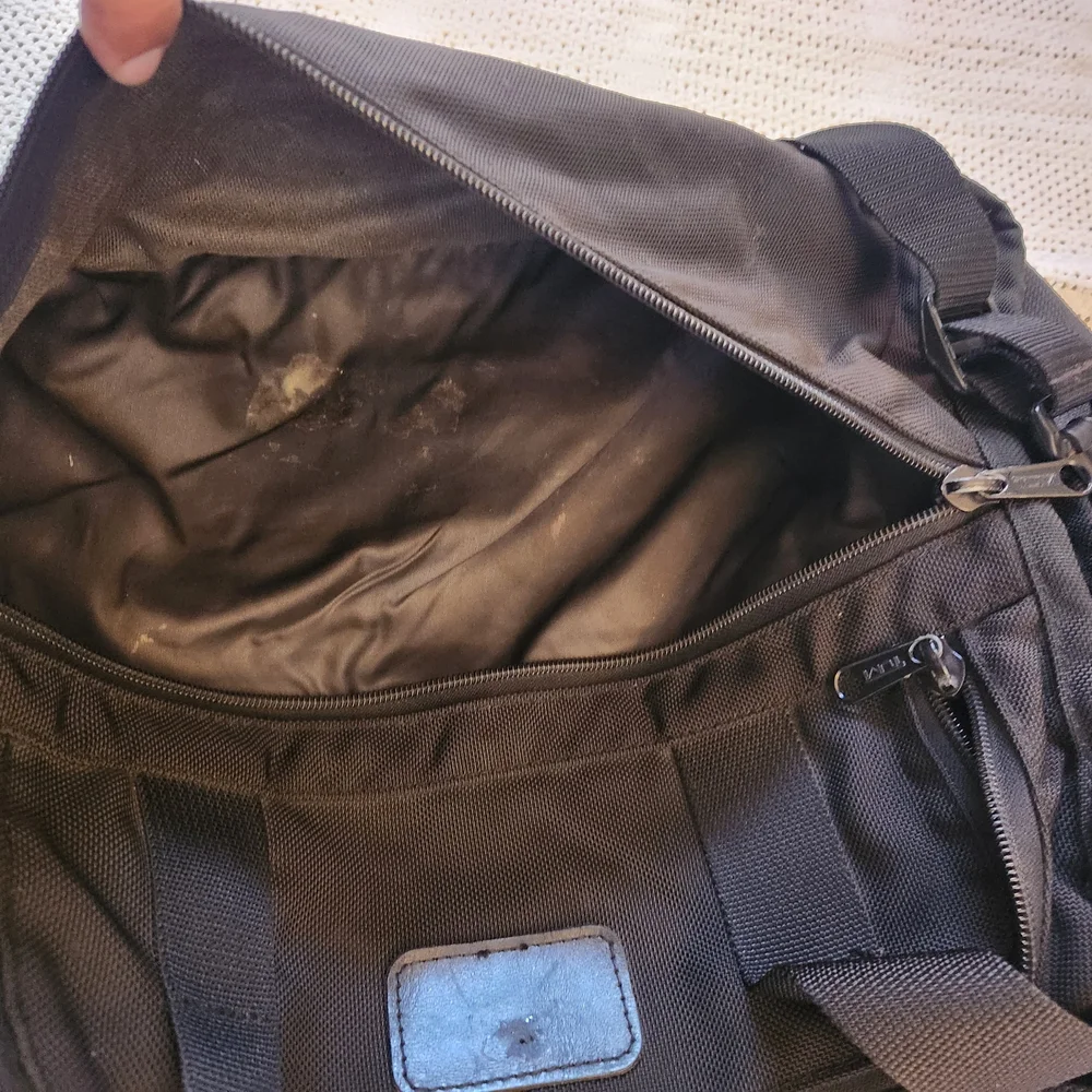 vintage tumi nylon messenger briefcase bag black 17x12x8 expandable